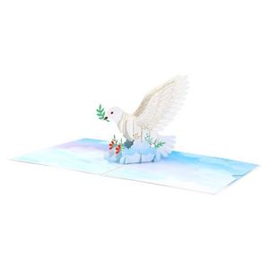 Décoration de Noël et cadeau : Carte pop-up pigeons découpés en papier - Product Image 1