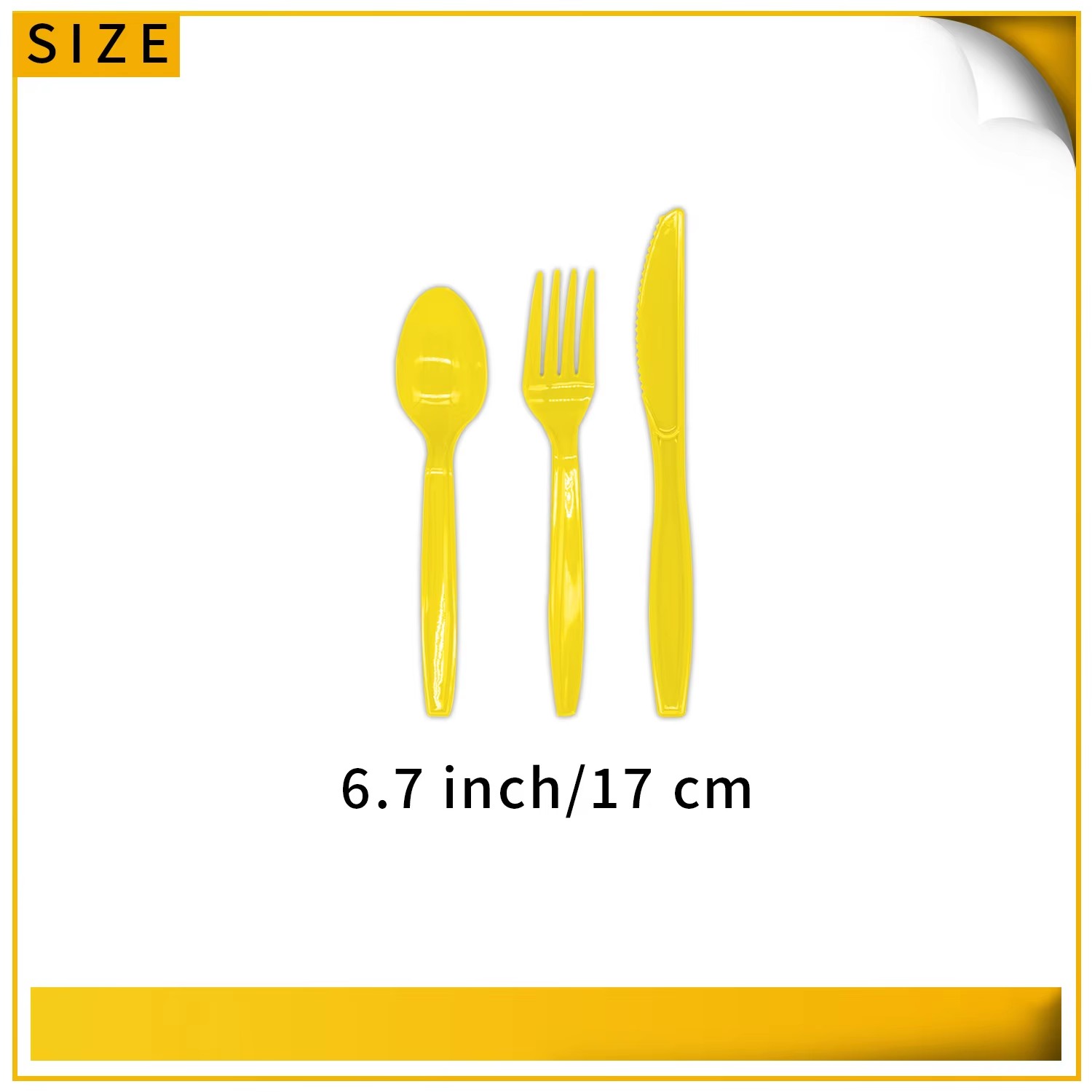 Fourchette en plastique jaune-10 pièces