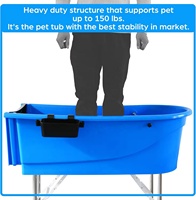Baignoire surélevée pliable pour chiens et chats de taille moyenne à grande, écologique, de luxe, station de toilettage, de bain et de douche portable pour animaux de compagnie