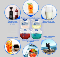 Pichet de rangement en plastique transparent PLA de qualité alimentaire sans BPA sac de boisson de 1 gallon sac de récipient d'eau pliable de qualité supérieure emballage personnalisé