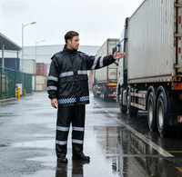 Ensemble de pluie haute visibilité durable et sûr avec veste et pantalon réfléchissants pour agents de circulation, agents de sécurité, travaux routiers et agents d'assainissement