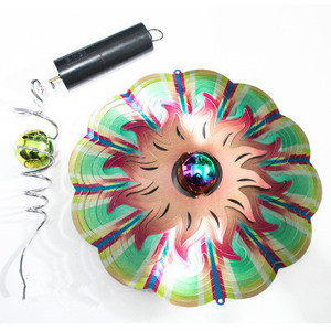 Adorno Giratorio de Viento para Jardín, 60x30x30cm, Metal, Siete Colores, Motor Eléctrico, Decoración con Bola de Cristal - Product Image 1