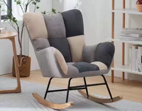 Fauteuil à bascule en tissu pour salon, chambre ou crèche – Mobilier d'intérieur