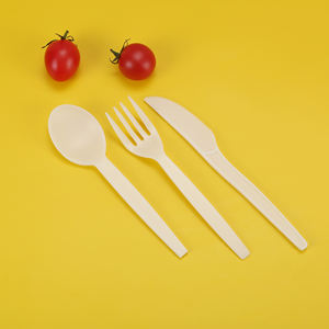 Juego de cubiertos de plástico, Set de cuchara y tenedor desechables, de almidón de maíz, respetuosos con el medio ambiente - Product Image 3