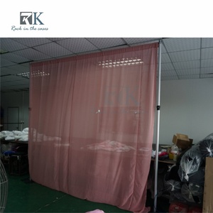 Quick install Pipe Kit and Pink Drape Aluminum Standing Curtain System Wedding Backdrop - Product Image 3