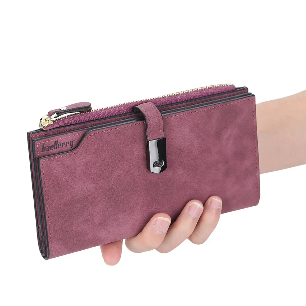 TS Ladies Phone Clutch Wallet Mujer Cremallera Pu Monedero Money Clip Simple Zipper Monederos Long Section Clutch Wallet