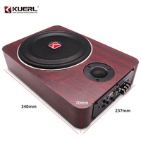 Caisson de Basses Actif Ultra-plat Kuerl Audio Auto 8 Pouces 12V avec Boîtier MDF et Tweeter