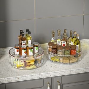 Estante de especias giratorio de doble capa, caja de almacenamiento de condimentos multifuncional, suministros de cocina, contenedor de almacenamiento de alimentos - Product Image 2