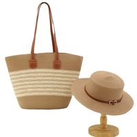 Sac Tendance 2026 : Sac fourre-tout grande capacité en paille style chapeau de paille à calotte plate, sac de plage à main et à bandoulière pour les vacances en bord de mer