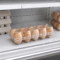 Boîte à œufs en plastique PET transparent à 10 compartiments avec cavités indépendantes pour les fermes avicoles, la vente au détail et les centres d'emballage d'œufs OEM