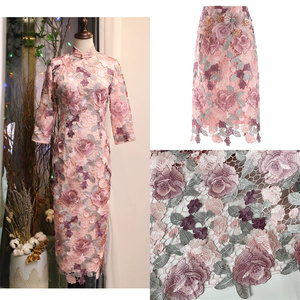 بيع قماش تول فرنسي نقي فاخر مطرز متعدد الألوان مناسب لملابس النساء وفساتين السهرة - Product Image 3