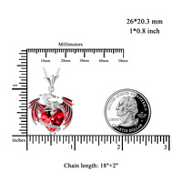Fine Jewelry Collier d'ailes de dragon en cristal rouge plaqué rhodium en argent sterling 925