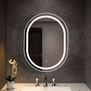 <span class=keywords><strong>Espejo</strong></span> de <span class=keywords><strong>baño</strong></span> inteligente <span class=keywords><strong>LED</strong></span> con marco de metal de borde estrecho personalizado de fábrica con iluminación inteligente para SALÓN DE Hotel en casa - Product Image 1