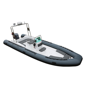 Yacht de sport CE Haohai RIB760B, bateau de pêche de luxe à coque en fibre de verre gonflable avec ensemble moteur - Product Image 1