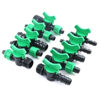 Konektor POM Irigasi Pertanian Selang Tetes Pipa Tetes Pipa PE 16mm 20mm 25mm Katup Plastik Mini