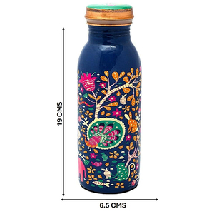 Handmade Premium Quality Copper <b>Bottle</b> W/decal Enamel Finish 500ml Office <b>Daily</b> Drinking <b>Water</b> Business Gifts - Product Image 3