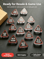 Bouton de poker triangulaire en cristal à carreaux, tout-en-un, pour accessoire de jeu de casino - Vente en gros