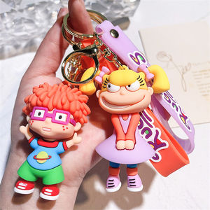Nouveauté Porte-clés en caoutchouc 3D Dessin animé Anime Porte-clés Jouet poupée pour enfants Pendentif Sac Porte-clés Rugrats - Product Image 2