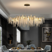 Lustre en cristal de luxe moderne français pour hauts plafonds branche de style rétro pour la maison hôtel restaurant pour lampes de taille moyenne