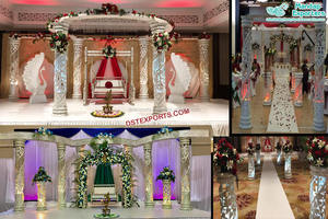 Mandap/Chuppah de mariage en structure métallique moderne, décoration de mandap de mariage en métal unique, structure métallique abordable pour mandaps à Miami - Product Image 4