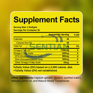 OEM Private Label integratore alimentare Omega <span class=keywords><strong>3</strong></span>-<span class=keywords><strong>6</strong></span>-<span class=keywords><strong>9</strong></span> più vitamina E con supporto EPA E DHA cervello olio di pesce integratore Softgel - Product Image 5