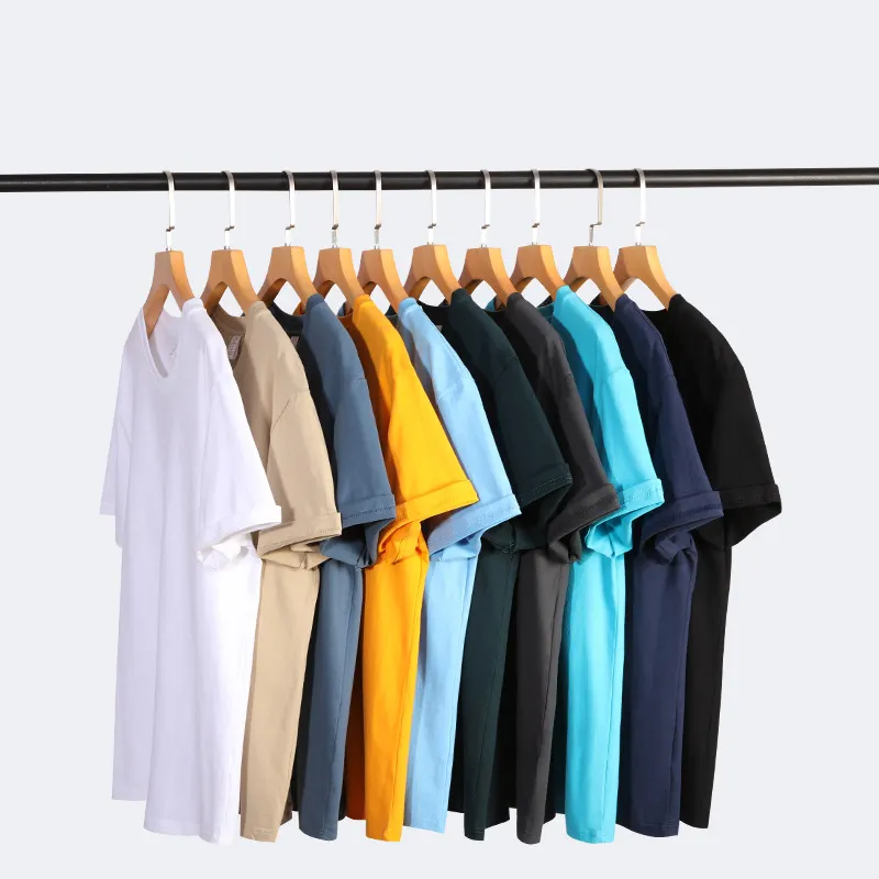 Colorful cotton clothes men custom-made t shirt unisex wholesale tshirts with logo custom logo printed O-neck T-shirts