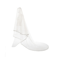 Vente en gros de haute qualité élégant hijab châles couleur unie dentelle blanc court accessoires de mariage voile