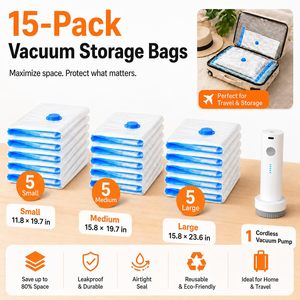 Sacs de rangement sous vide pour vêtements avec pompe manuelle, sac de compression pour économiser de l'espace, pour les voyages et la maison - Product Image 4