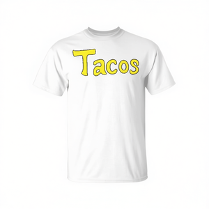 Camiseta Tacos blanca unisex para adultos talla mediana - Product Image 2