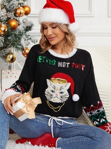 <span class=keywords><strong>Pull</strong></span> <span class=keywords><strong>de</strong></span> Noël moche d'hiver d'usine <span class=keywords><strong>Pull</strong></span> en tricot Jacquard <span class=keywords><strong>de</strong></span> <span class=keywords><strong>chat</strong></span> <span class=keywords><strong>Pull</strong></span> <span class=keywords><strong>de</strong></span> Noël personnalisé moche - Product Image 2