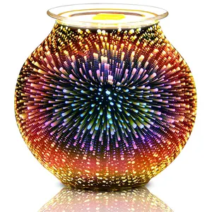 Aroma Electric Wax Melt Weihrauch brenner Feuerwerk 3D Explosion Glas Wachs wärmer Öl Duft wärmer für Home Office Schlafzimmer Geschenke