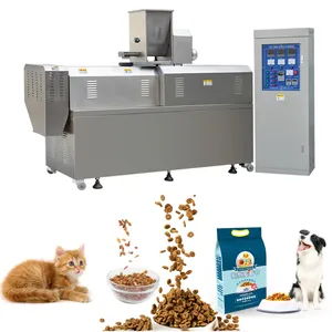 Extrusora de doble tornillo para comida de mascotas, máquina de alimento para perros