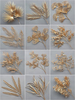 Simulation or plantes ensemble faux suspendus décorer plantes dorées fleurs artificielles décoration de mariage