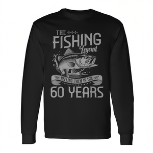 Camiseta de manga larga para hombre, con estampado de pesca Legend 60 Years Old Fisherman Birthday Men - Product Image 2