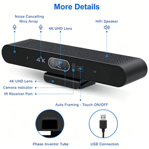 Sistema de Videoconferencia Todo en Uno - Cámara de Reuniones 4K con IA y Seguimiento de Hablantes para Oficina/Trabajo Remoto - Product Image 5
