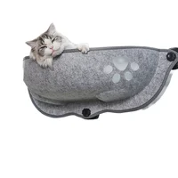 Lit pour chat en feutre de luxe solide et détachable avec ventouses puissantes, hamac et nid suspendus pour fenêtre, perchoir sans fil pour chat
