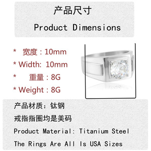 yunnique <b>Titanium</b> Steel <b>Ring</b> Red Gemstone Prong Setting Geometric Women's Fashion Jewelry Gift 210167 - Product Image 2