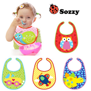 Bavoir/bandana/bavoir d'alimentation/linge anti-bavure en coton pour bébé SOZZY, motif dessin animé, design tridimensionnel, style col anti-déversement - Product Image 3