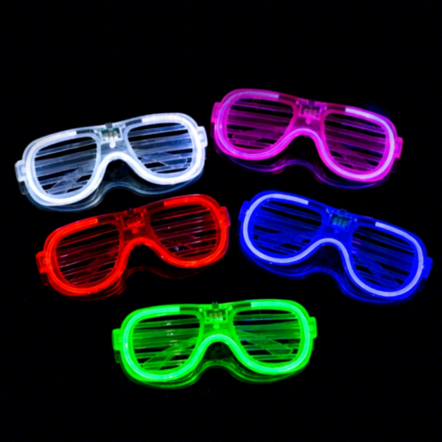 Luminous Bursting Disco Glasses LED Fluorescent Cool Plastic for Parties and KTV LED Light Sunglasses
