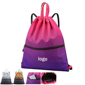 Sac à dos à cordon de serrage pour femme (yoga) et homme (basketball) avec logo personnalisé, nouvelle couleur dégradée, doublure en polyester imperméable, tissu Oxford - Product Image 1