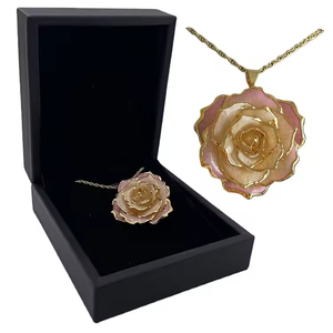 Coffret cadeau pour la fête des mères, bijoux en métal, collier en <span class=keywords><strong>or</strong></span> plaqué <span class=keywords><strong>or</strong></span> avec fleur de rose, coffret cadeau pour une joyeuse fête des mères - Product Image 2
