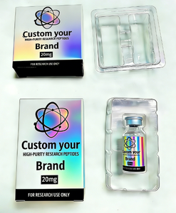 Confezione Personalizzata Impermeabile per Medicinali 2ml/3ml/10ml, Etichetta e Scatola per Peptidi, 1 Confezione con 2 Fiale, Vassoio in Plastica, Scatola Olografica - Product Image 1