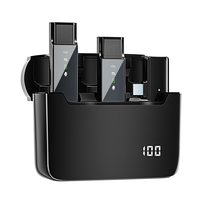 S16 2,4G Kabelloses Omnidirektionales Kondensator-Lavalier-Ansteckmikrofon mit Geräuschunterdrückung, LED-Beleuchtung und Leichtem Clip