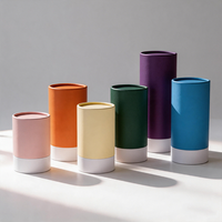 Emballage écologique personnalisé de luxe en papier kraft pour parfum en poudre, cosmétiques, soins de la peau, tube cylindrique avec impression d'encre de soja, logo personnalisé