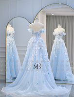 Vestido de Noche Largo Elegante de Encaje Vintage con Flores 3D y Hombros Descubiertos Mily Bridal LWC6666