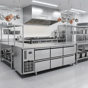 Frigorifero Commerciale LVNI <span class=keywords><strong>a</strong></span> <span class=keywords><strong>4</strong></span>-6 Porte con <span class=keywords><strong>Cassetti</strong></span> Sottobanco per Hotel e Ristoranti - Product Image 6