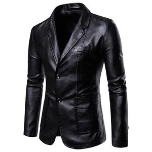 Veste en cuir PU d'hiver de style décontracté pour l'hiver Chaqueta Para Hombres avec fermeture à glissière pour motocyclette à prix d'usine pour hommes - Product Image 1