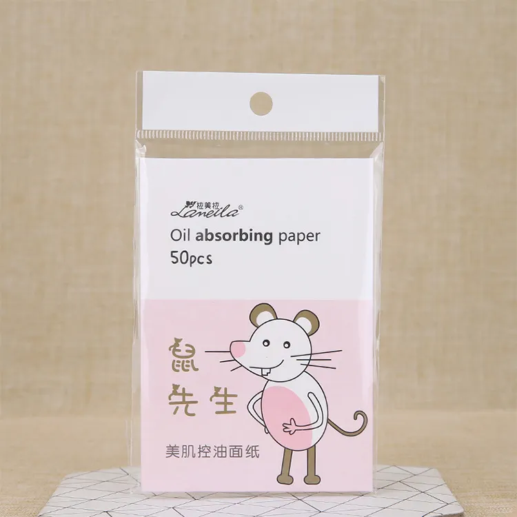 Fabricant portatif efficace carton papier absorbant l'huile huile faciale contrôle papier buvard 50 pièces