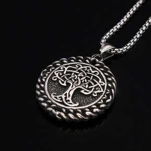 Collar yunnique Tree Of Life, colgante de acero inoxidable, cadena para hombre, joyería de estilo Retro, colgante de moda para regalo - Product Image 4