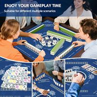 Tapis de Mahjong Américain Imprimé Floral Papillon Style Pastoral, avec Directions et Règles de Jeu, Silencieux et Antidérapant – Vente Flash